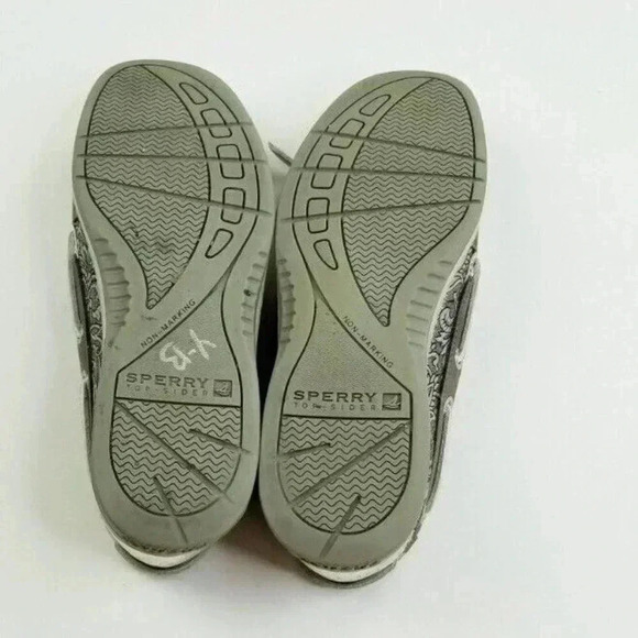 Sperry 6.5M Women's One Eye Brown Silver Paisley Pattern Non Marking Boat Shoes - Picture 12 of 12